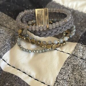 Maurices Gray and Gold Bracelet Set